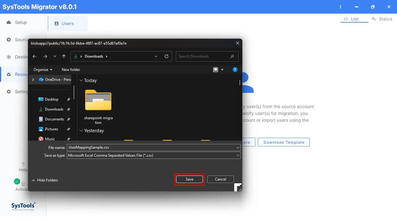 download template