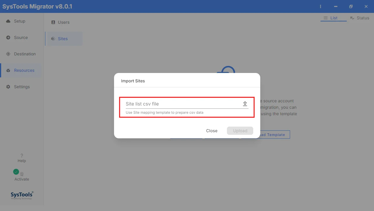 import sites