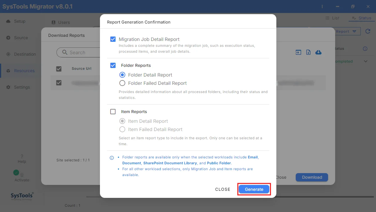generate detailed report