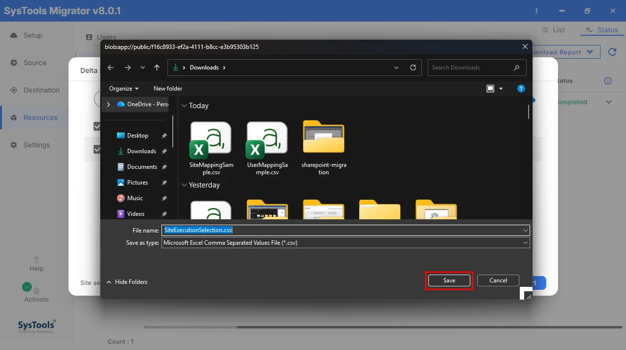 summary report options