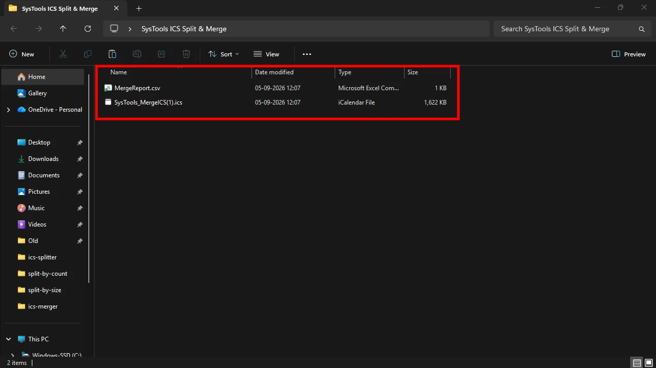 output files