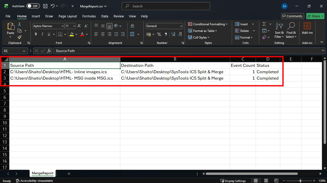 report preview
