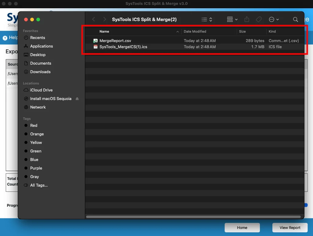 output files