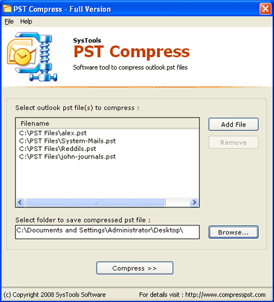 SysTools PST Compress 3.1