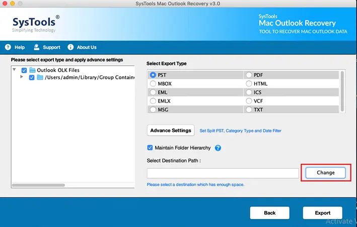 Select Destination Path