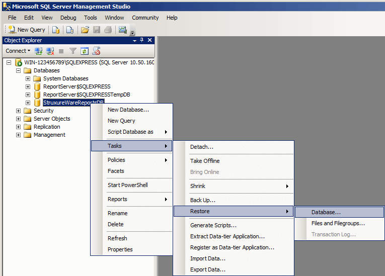 Restore SQL Database